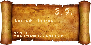Baumhakl Ferenc névjegykártya